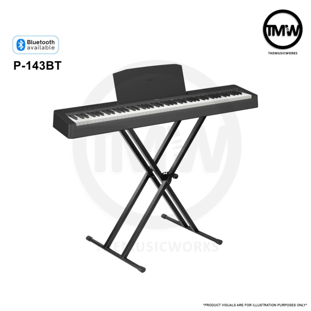 Yamaha P-143BT Portable Digital Piano 88 Weighted Keys Bluetooth