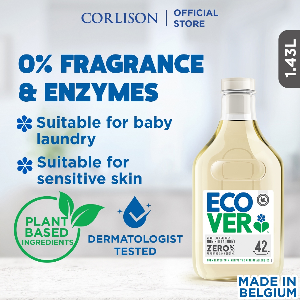 Cooperative - Ecover Zero Washing Powder Zero Fragrance Free 2 x 4kg - more concentrated formula