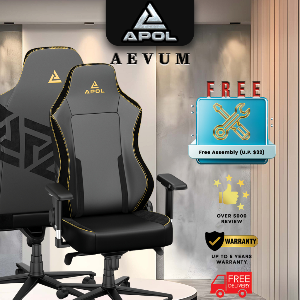 APOL Aevum Ergonomic Gaming Office Chair Magnetic Cooling Headrest EcoBlend Fabric Vegan Leather 5 Year Warranty Shopee Singapore