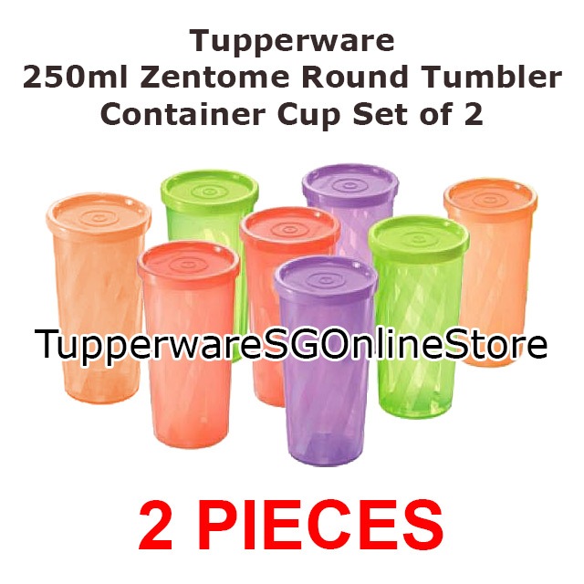 Tupperware 250ml Zentome Minima Round Tumbler Cup Container Set of 2 ...