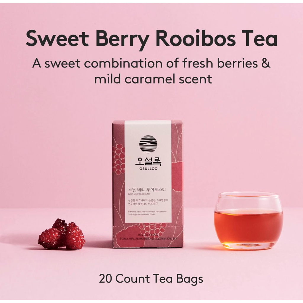 OSULLOC Sweet Berry Rooibos Tea, Herbal & Fruit Tea Blend, Premium ...