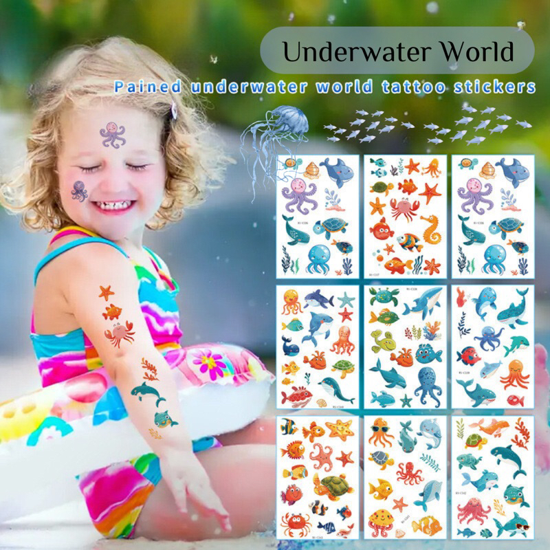 Spot Delivery·Ocean WS-C335-C346 Tattoo Sticker 120*76mm Underwater ...