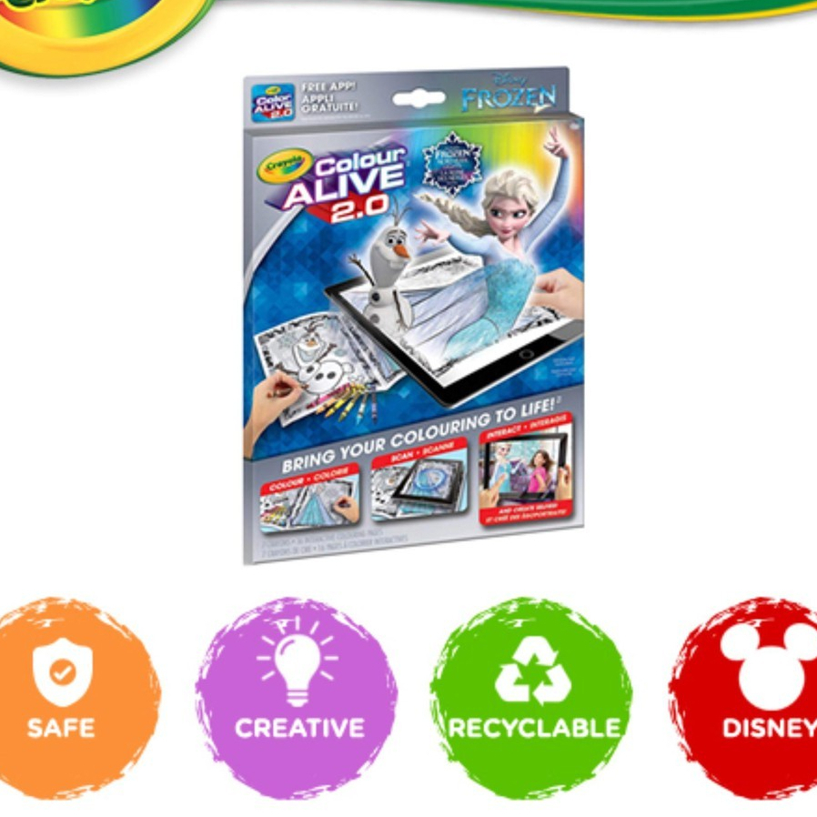 Crayola COLOR ALIVE 2.0 FROZEN Coloring Book, Coloring &amp; Fun Activity ...