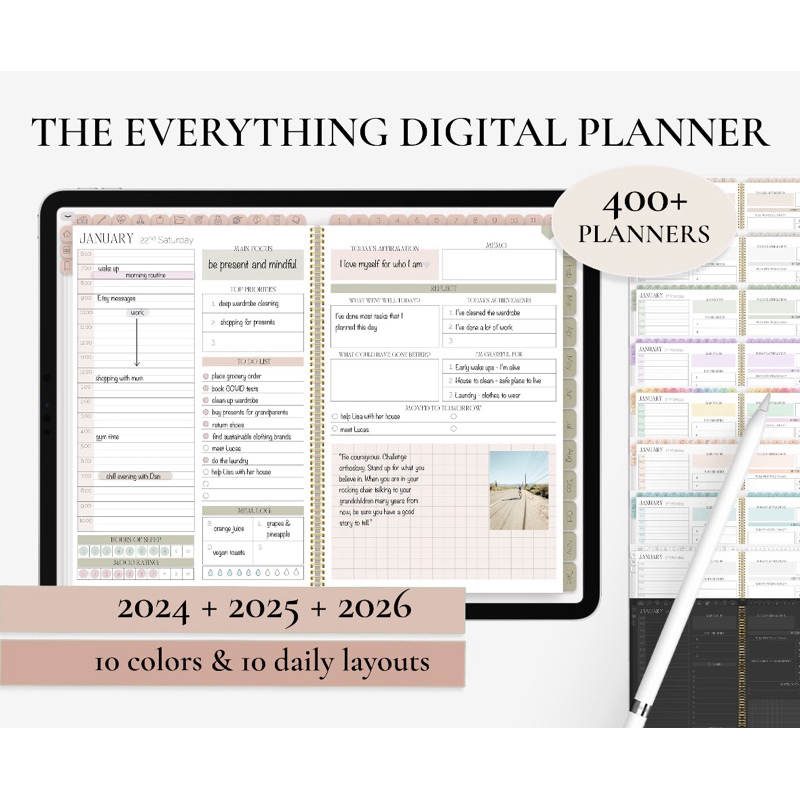20252026 Digital Planner, GoodNotes Planner, iPad Planner, Daily