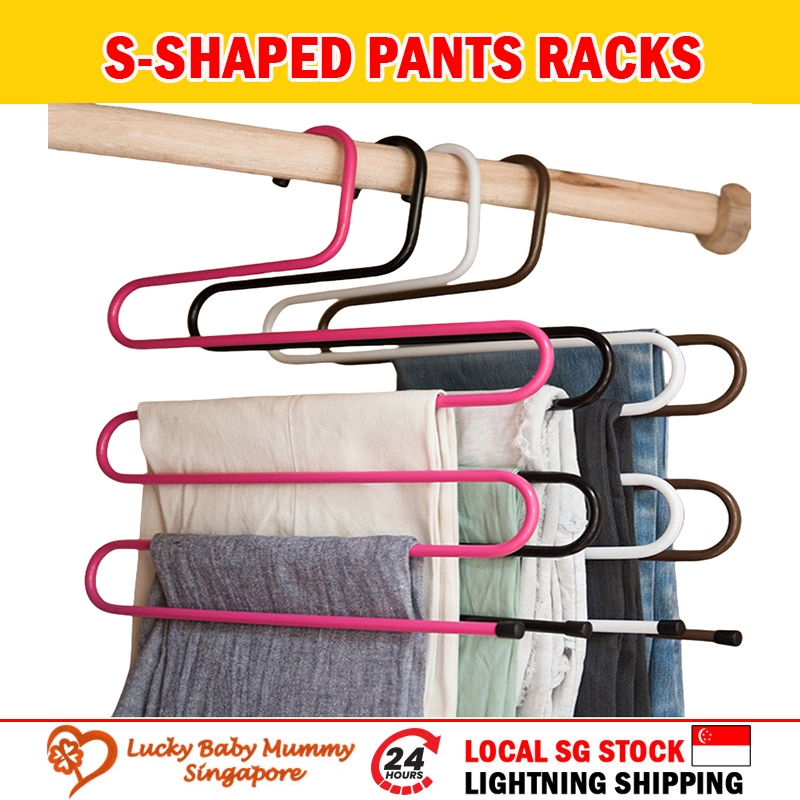 S-Shaped 5-Tier Pants Hanger / Rack Clothing Cabinet Layered Shelf ...