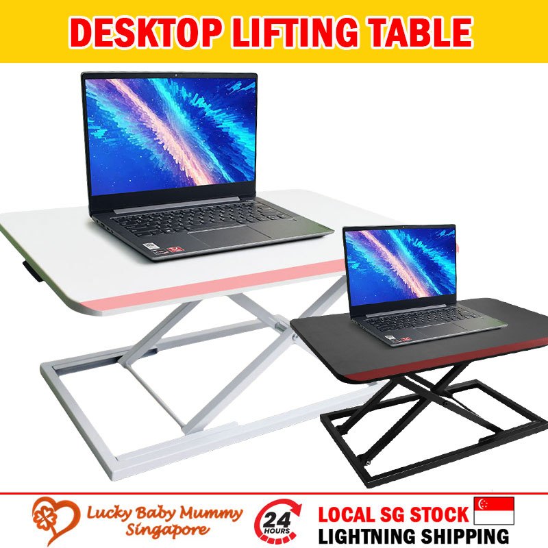 Standing Laptop Desk with Adjustable Height – Folding Desktop Riser for ...