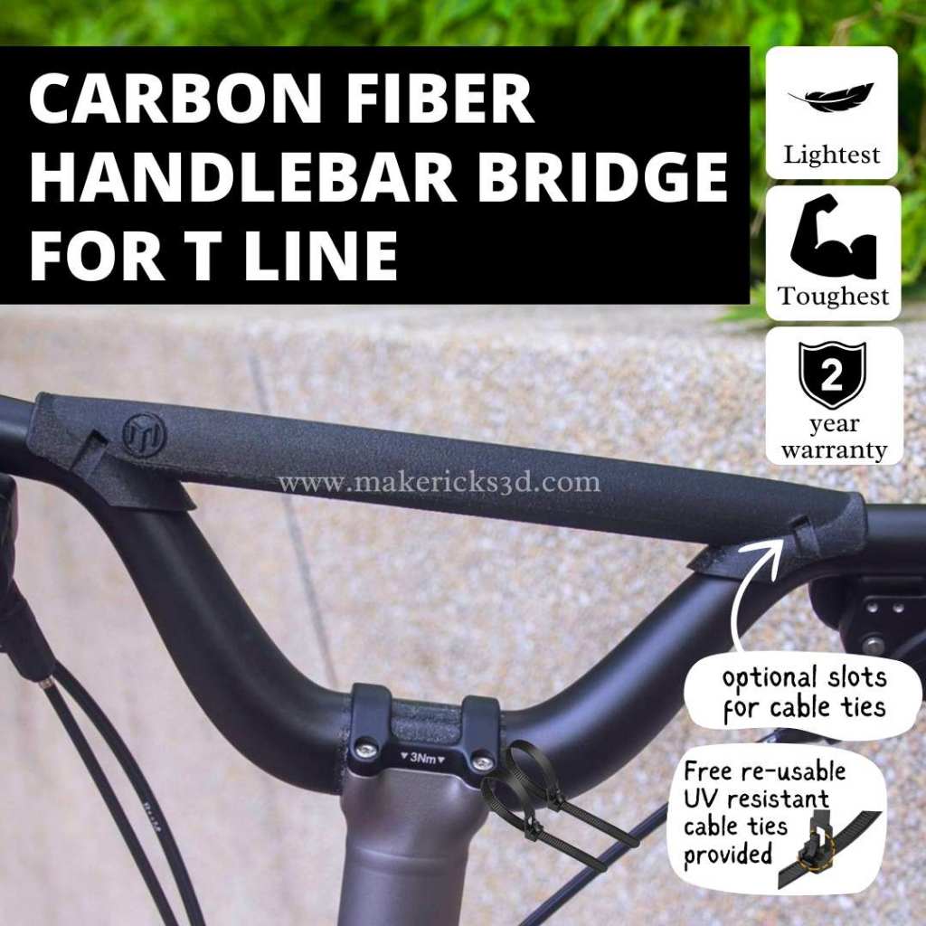Premium M Snap | Brompton T Line Real Carbon Fiber Handlebar Bridge ...