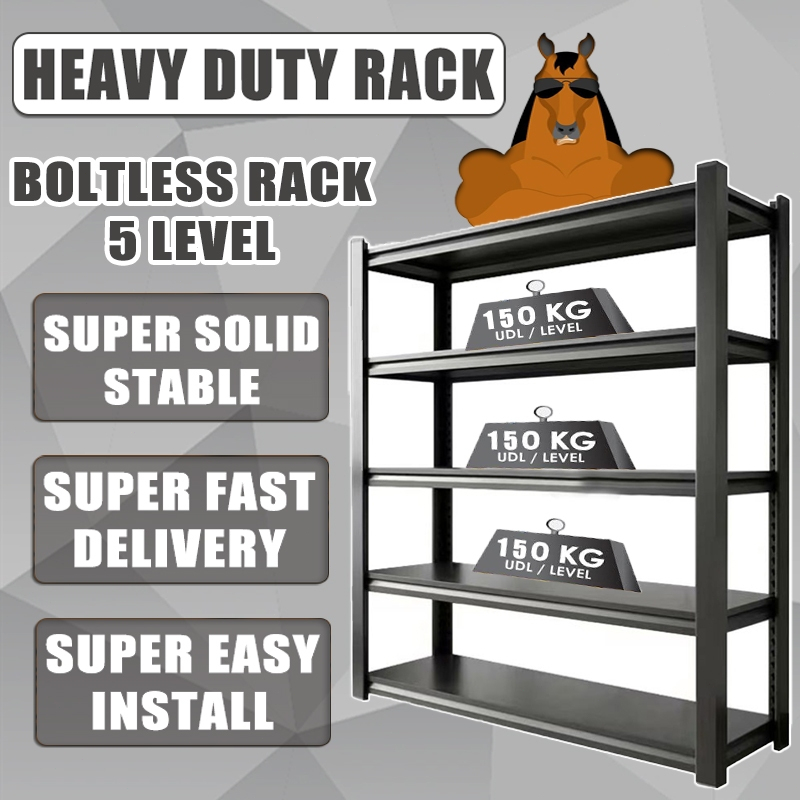 【Next-Day Delivery】5 Tier Adjustable Heavy Duty Rack Metal Boltless ...