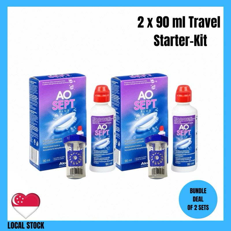 (Travel Pack/ Starter Kit) ALCON AOSEPT Contact Lens Multipurpose ...