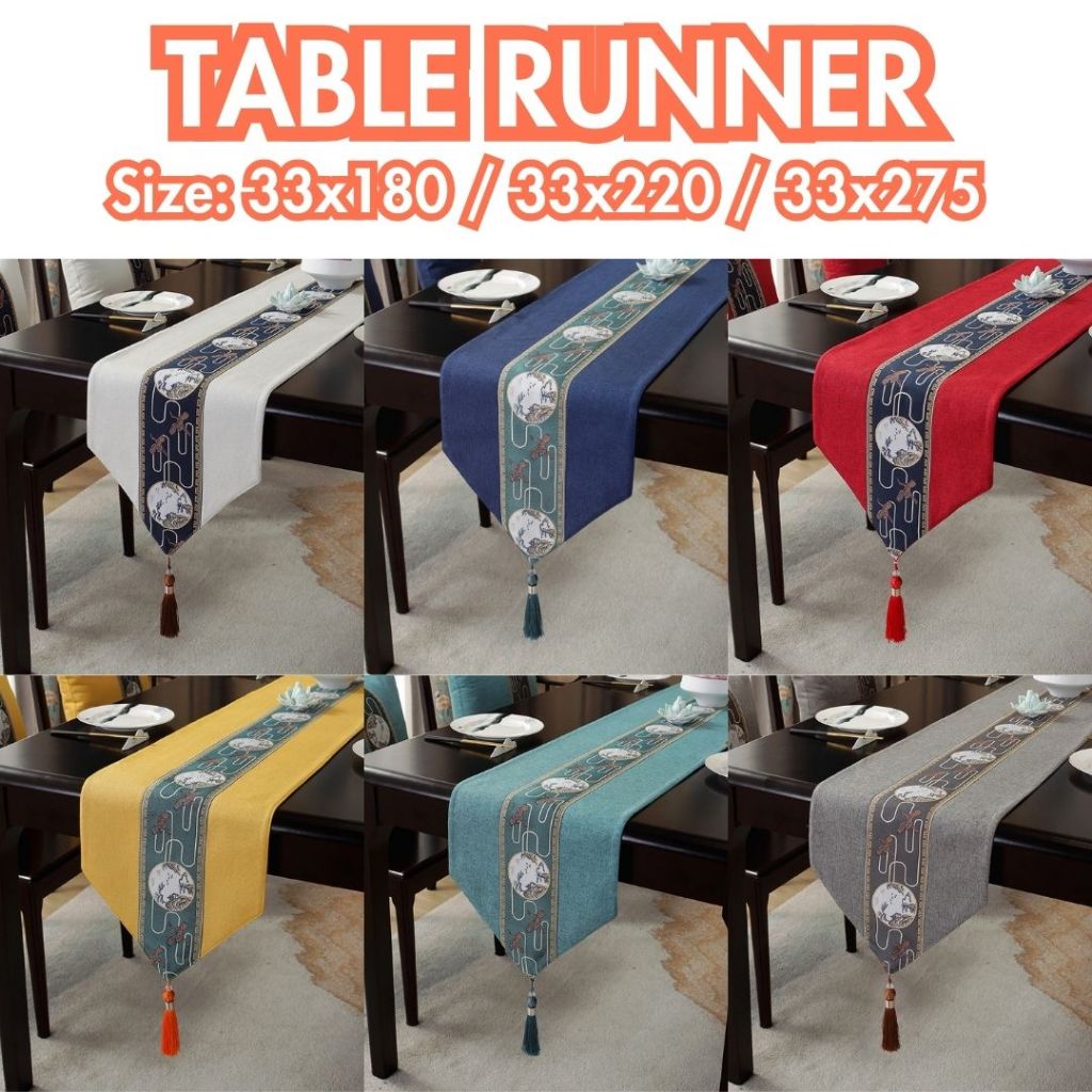 Table Runner Cloth Oriental Chinese Mandarin Dining Table Coffee Living ...