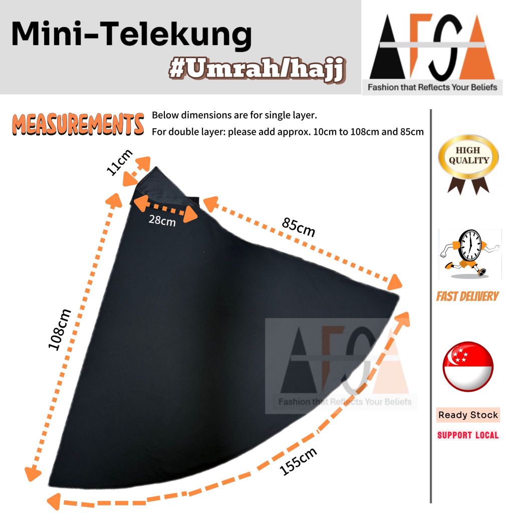 Telekung Mini Umrah Hajj with Pocket | Telekung Travel | Instant Hijab ...