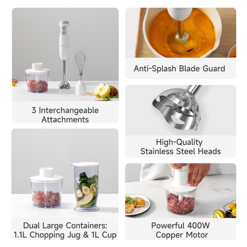 Inssa Handheld Immersion Blender Mincer Electric Egg Multifunctional ...
