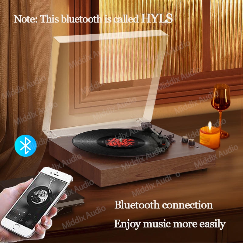 Middix Vinyl Record Player Bluetooth Speaker Retro Turntable