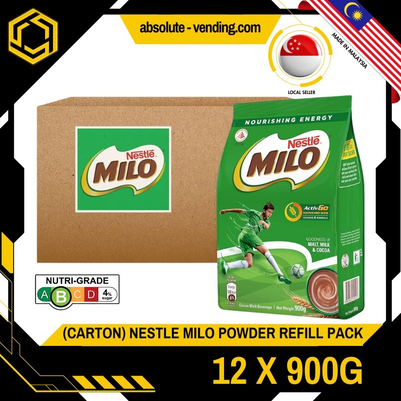 [CARTON] NESTLE Milo Powder Refill 900G X 12 (PACKETS) | Shopee Singapore