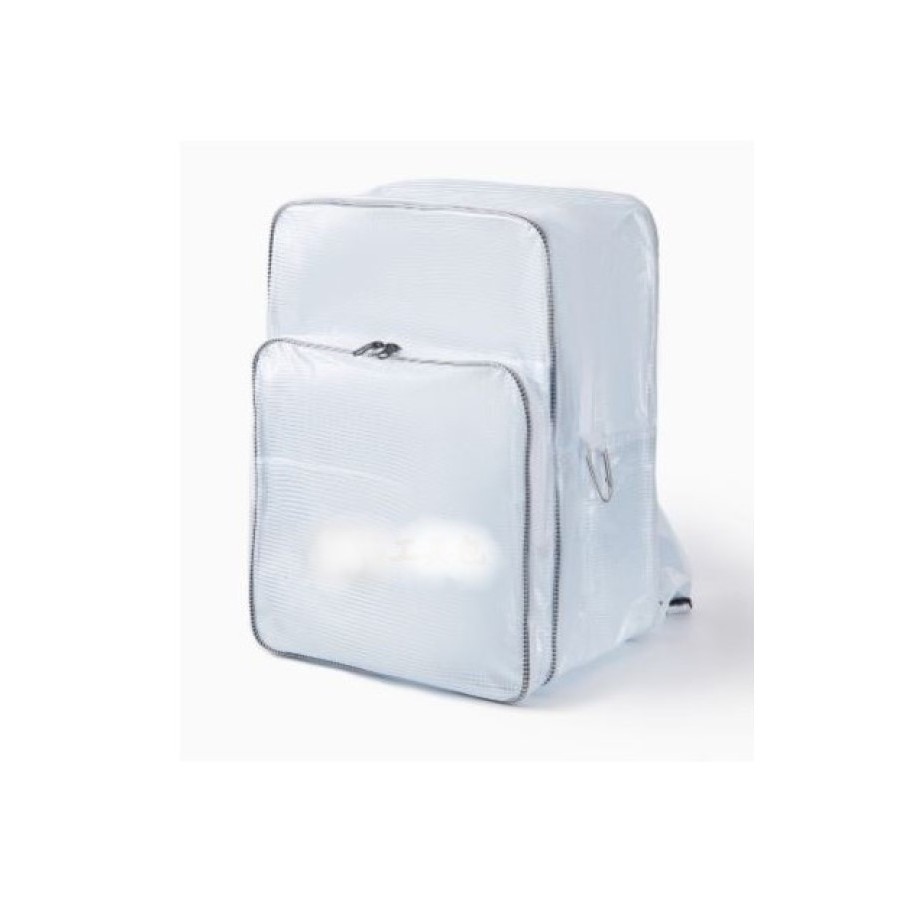 White PVC Cleanroom Grid Backpack 18