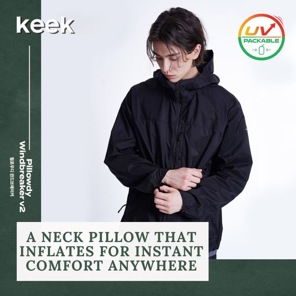 KEEK] Pillowdy UV Light Windbreaker V2 Black | Shopee Singapore