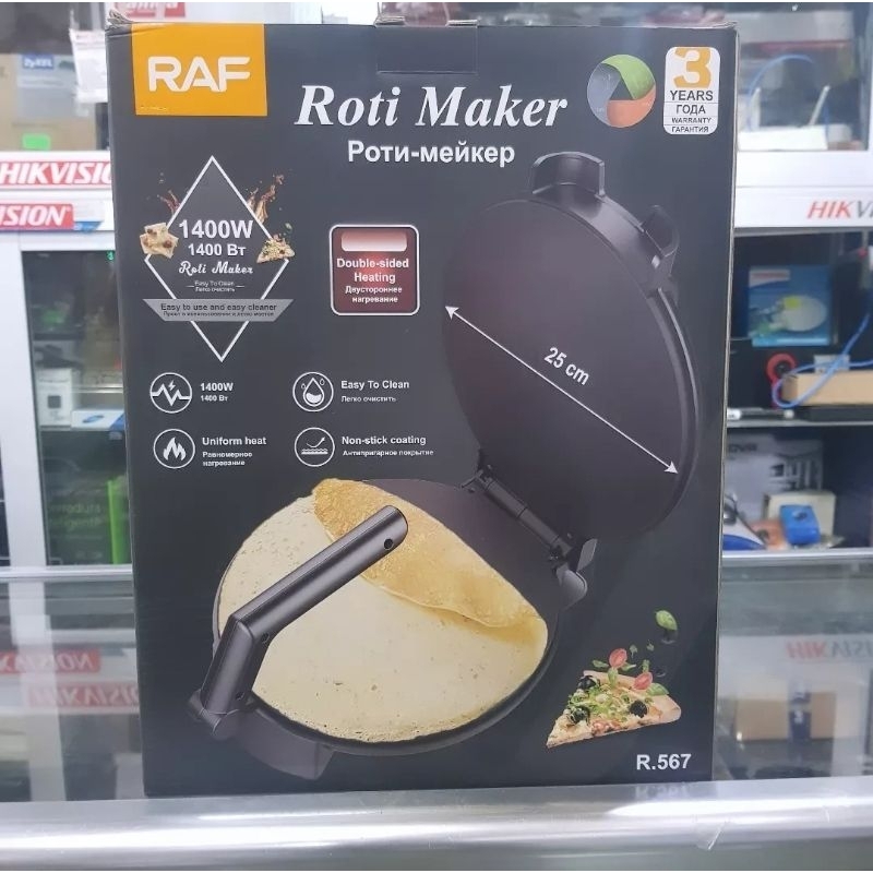 RAF Roti Maker Machine Electric Tortilla press 10 Inch Stainless Steel ...