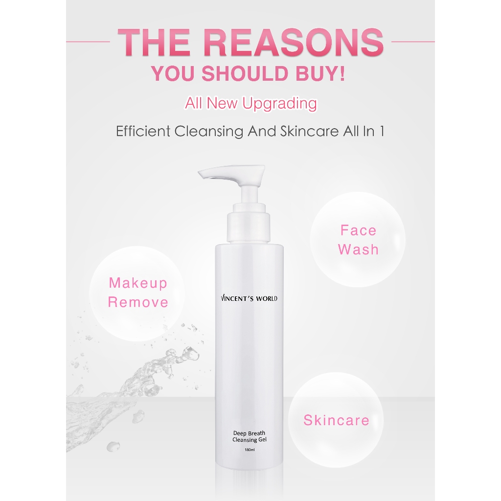 Vincent's World Deep Breath Cleansing Gel (180ml) | Shopee Singapore