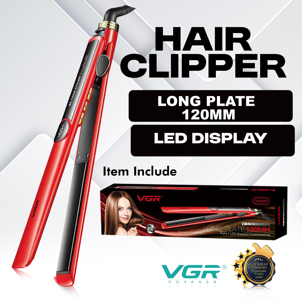 VGR V518 Professional Ceramic Coated Plate Flat Iron Hair Straightener ...