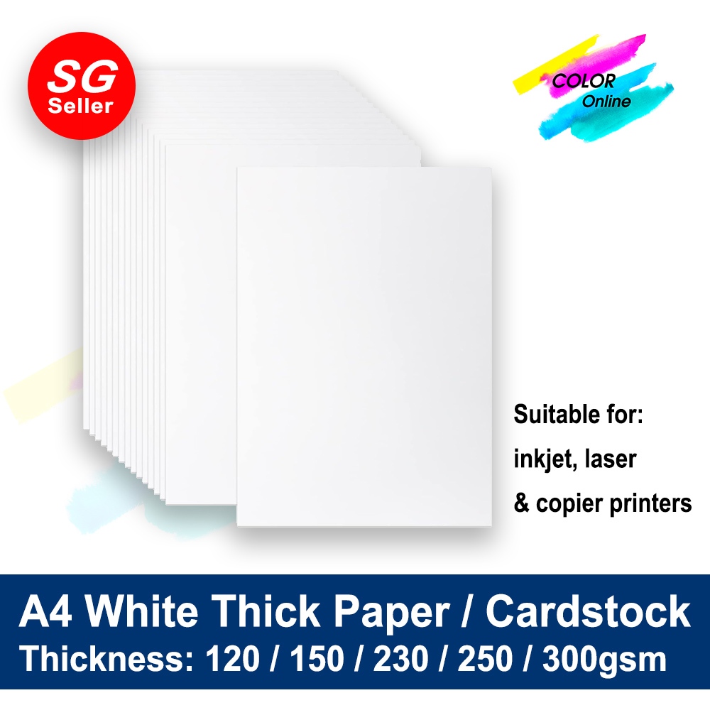 A4 Thick Paper (White) - Woodfree Copier Paper & Art Cards (120gsm ...