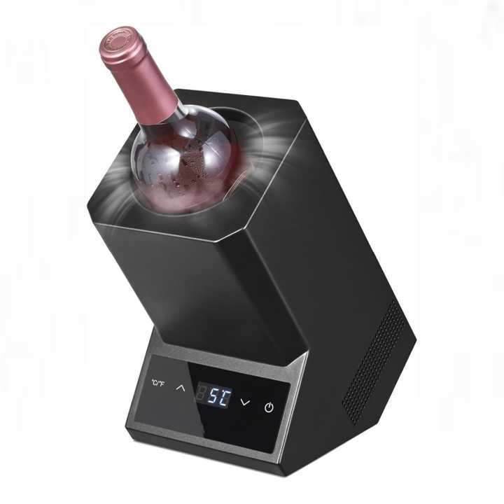 Single Bottle Wine Chiller Portable, Iceless and Electric Wine