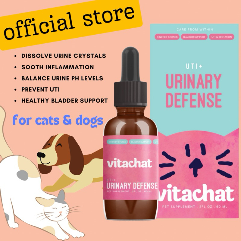 Vitachat UTI+ URINARY Defense supplement and vitamins For Cats & Dogs ...