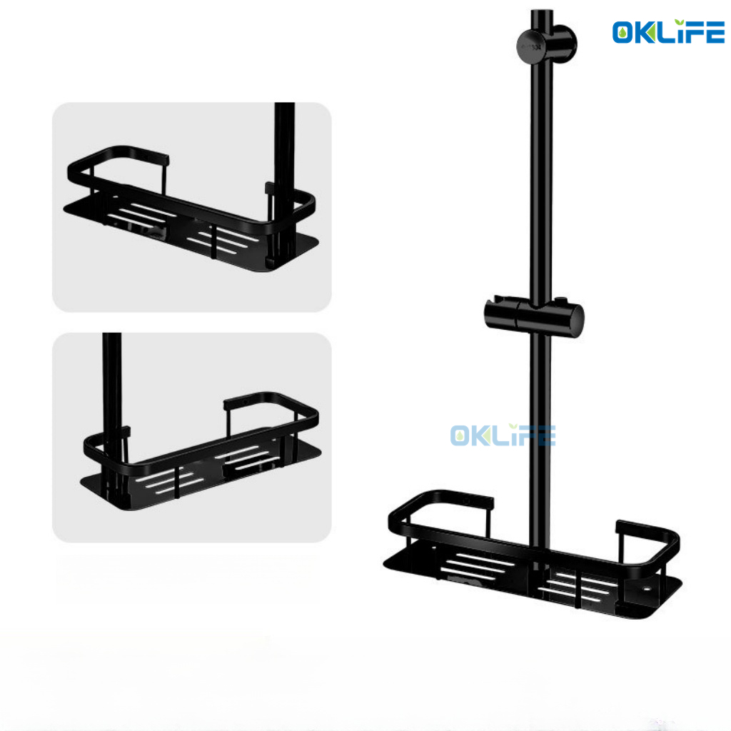 304 stainless steel shower rod shower base clip-on shower head track non-slip with tray adjustable shower head view 4