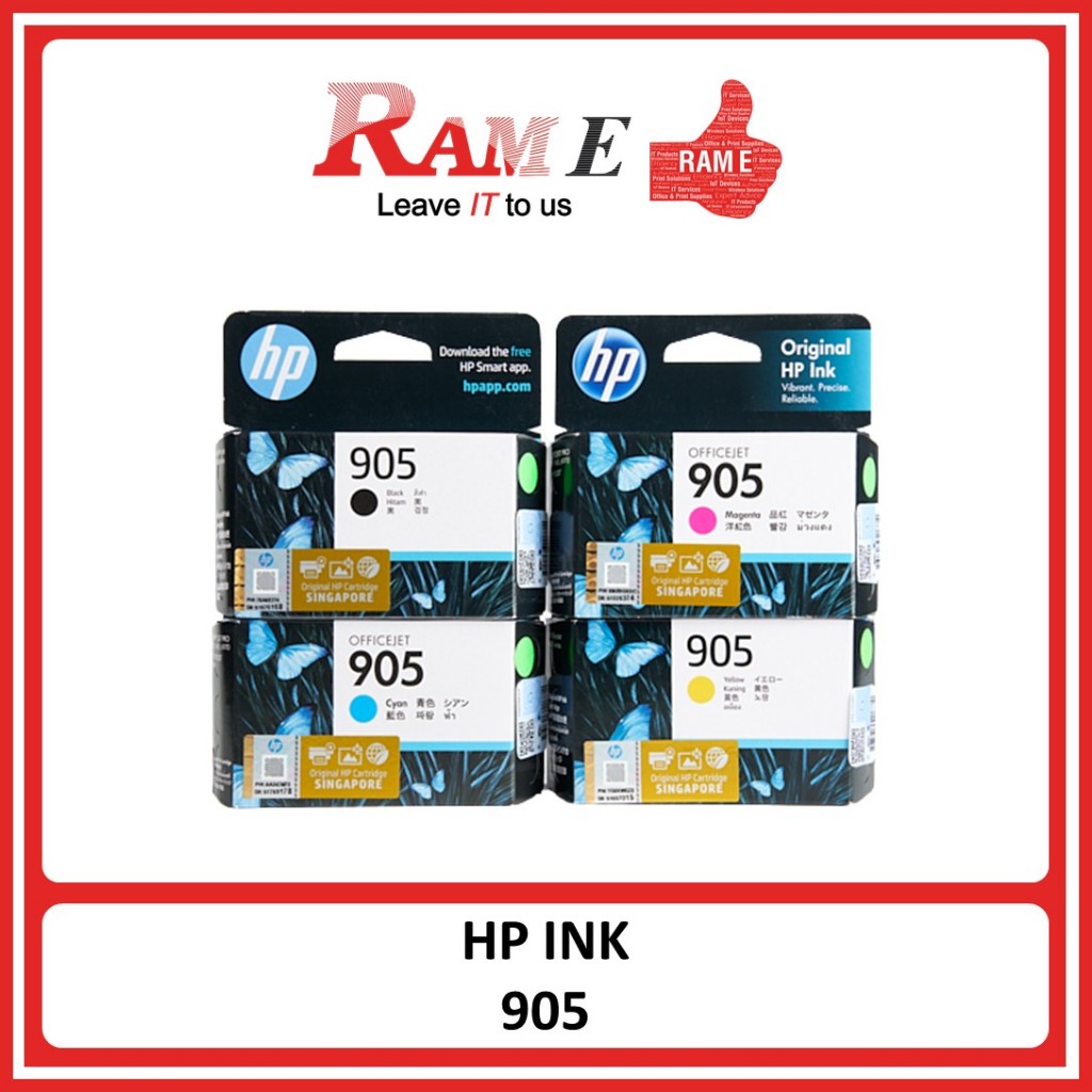 [ORIGINAL] HP 905 Black Cyan Magenta Yellow Ink Cartridge | Shopee ...