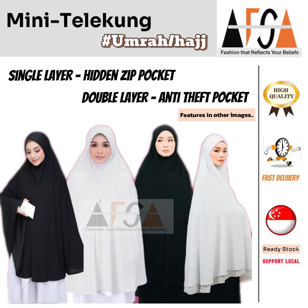 Telekung Mini Umrah Hajj with Pocket | Telekung Travel | Instant Hijab ...