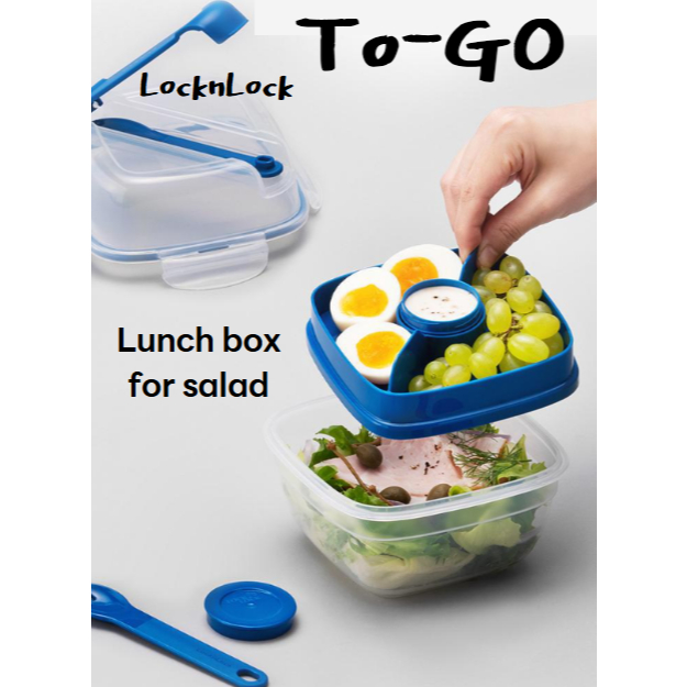[LocknLock] TO-GO 2-Compartment Salad Container Case 950ml Lunch Box ...