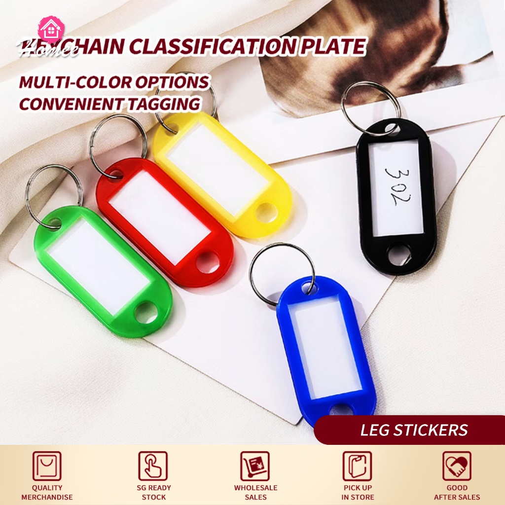🚚SG SALES🚚5Pcs Multicolored Plastic Key Ring Luggage ID Label Keychain ...
