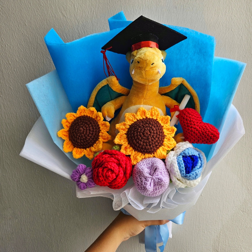 Charizard Pokemon Crochet Flower Graduation Bouquet | Shopee Singapore