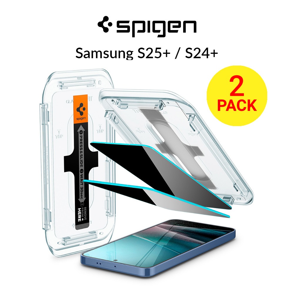 [2 Pack] Spigen Samsung S25+ / S24+ Privacy Screen Protector 6.7
