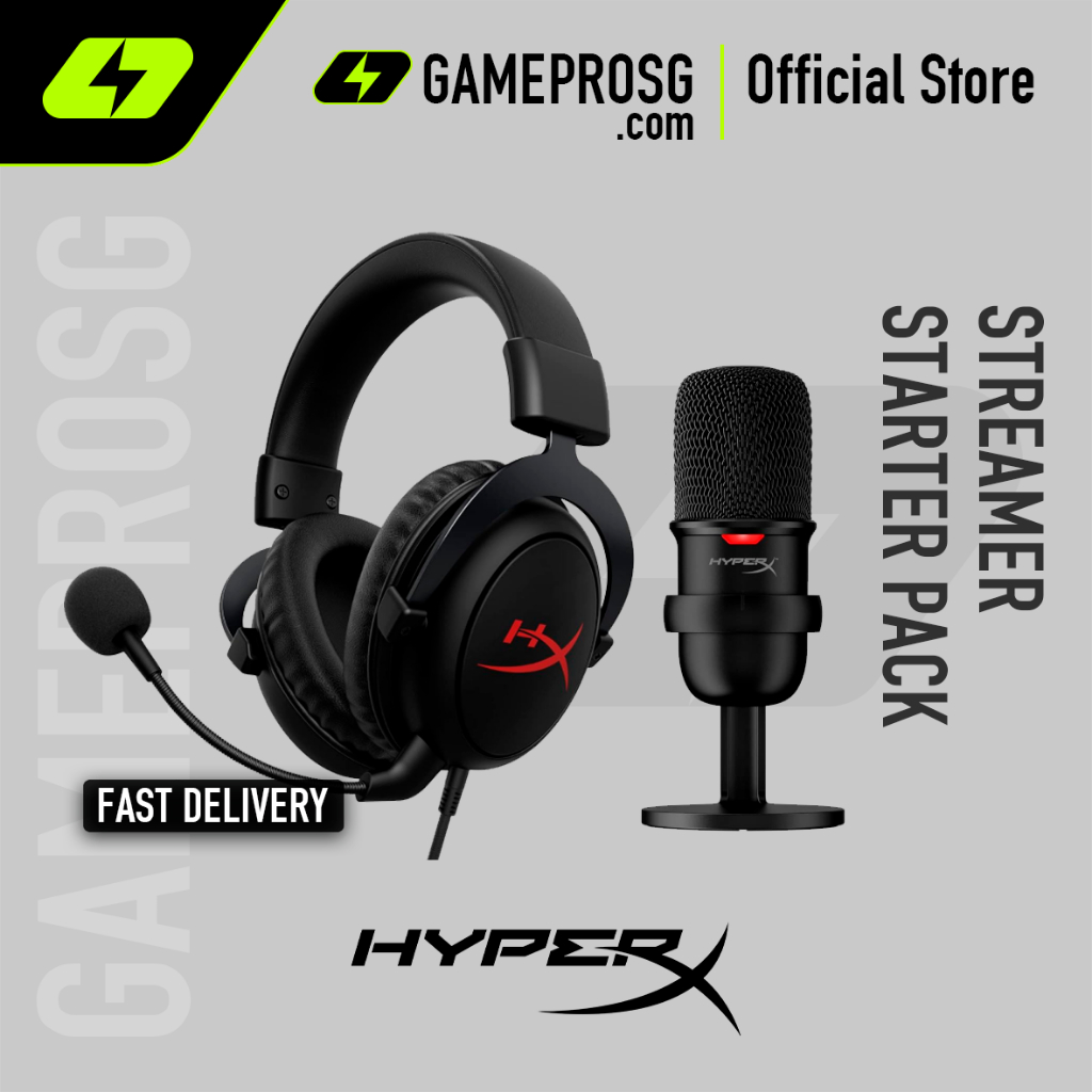 HyperX Streamer Starter Pack (SoloCast Microphone & Cloud Core Gaming ...