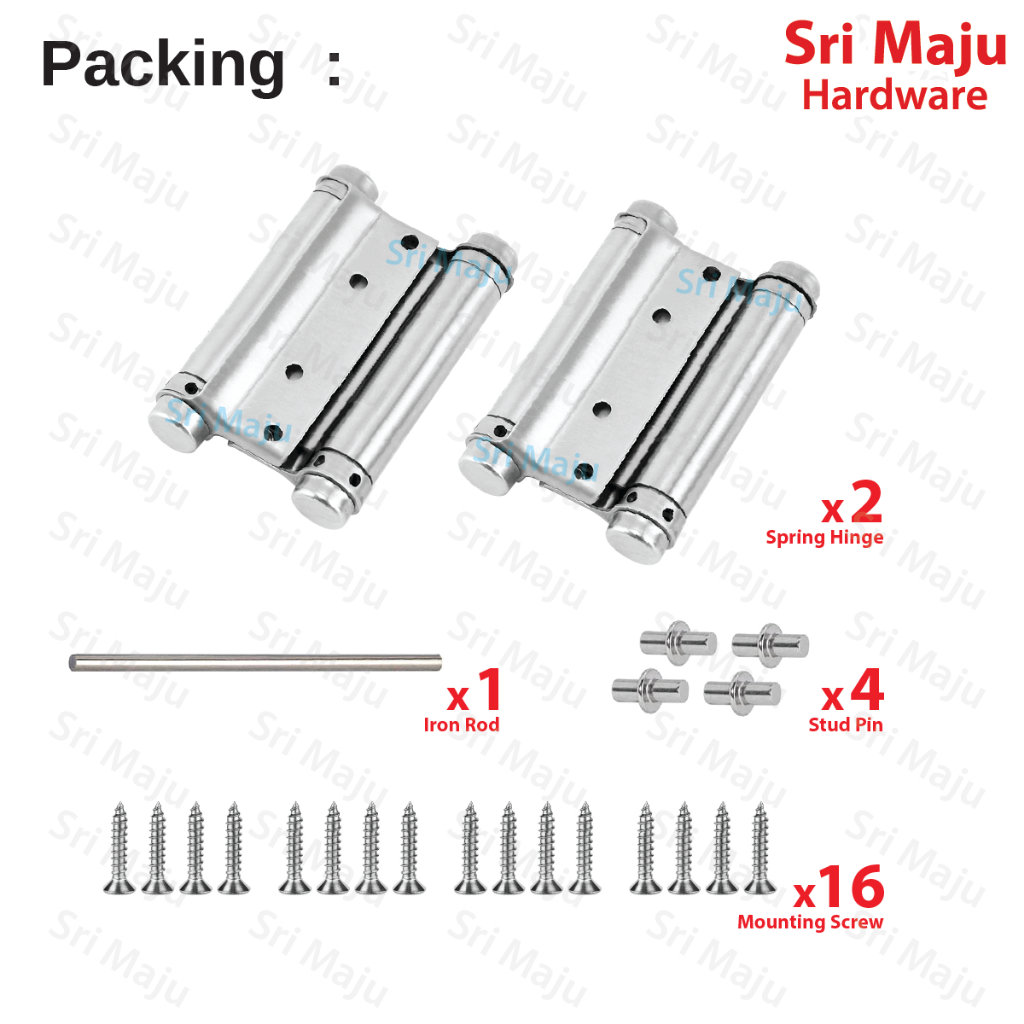 MAJU Cowboy Stainless Steel Double Action Door Spring Hinge Clinic Self ...