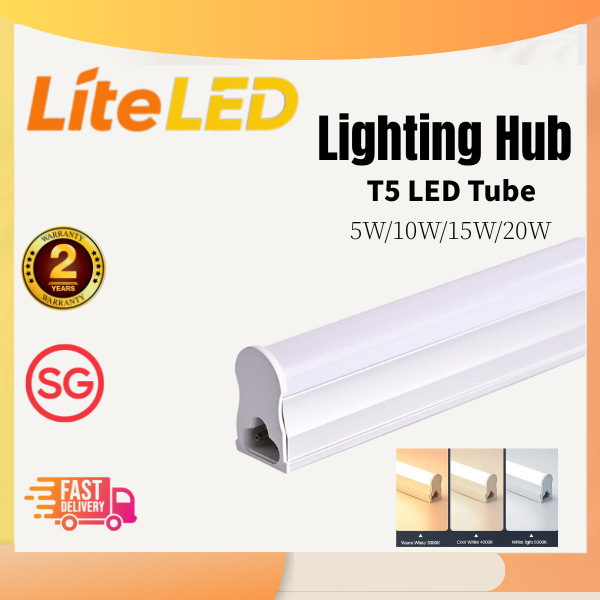 Lighting Hub T5 LED Tube Full Set 5W/10W/15W/20W (1ft 2ft 3ft 4ft ...