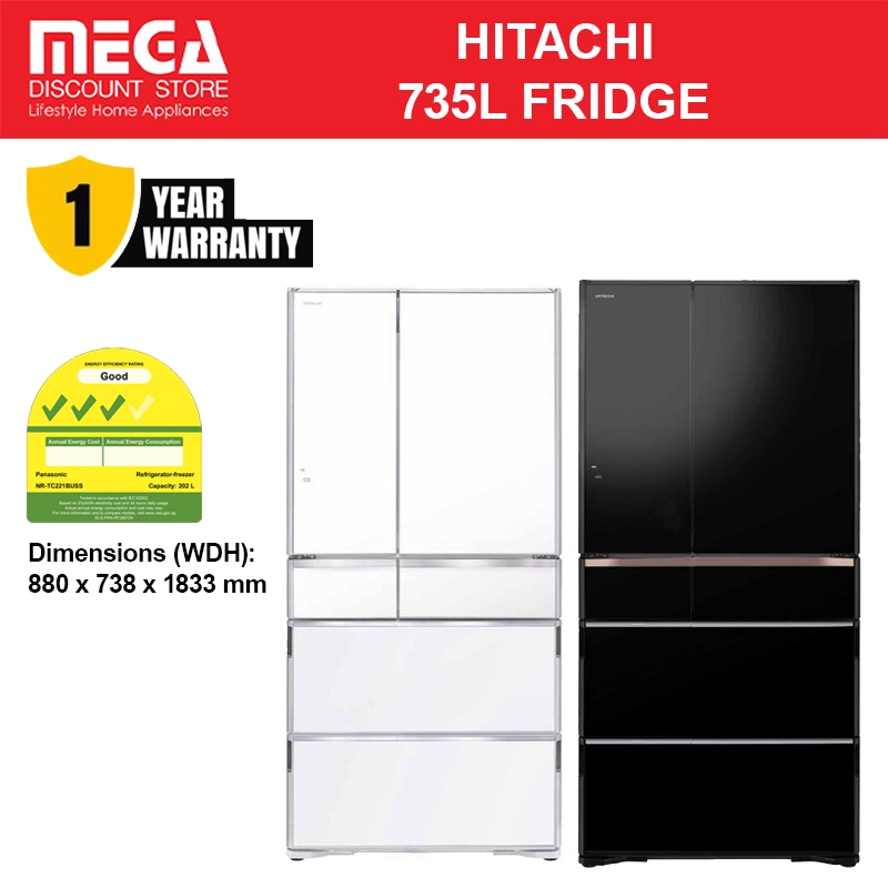 HITACHI R-WXC740WS-XK / R-WXC740WS-XW 735L 6-DOOR FRIDGE (3 TICKS ...