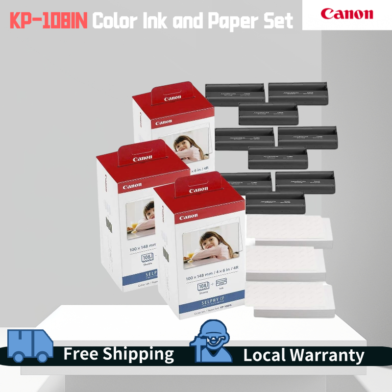 Canon KP-108IN Color Ink and Paper Set Include Total of 108 Sheets And ...