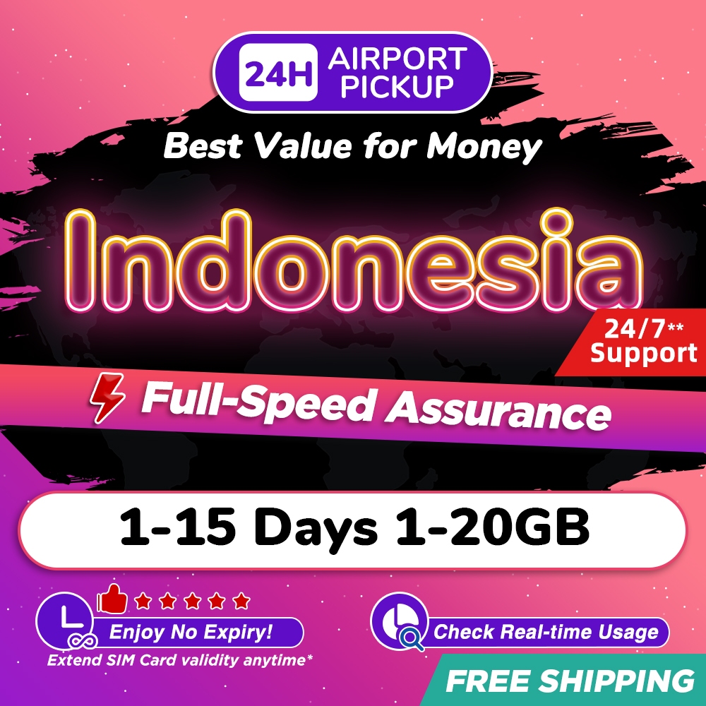 Indonesia SIM Card Pro 1-15 Days 1-20GB 5G/4G Data | Instant Store ...
