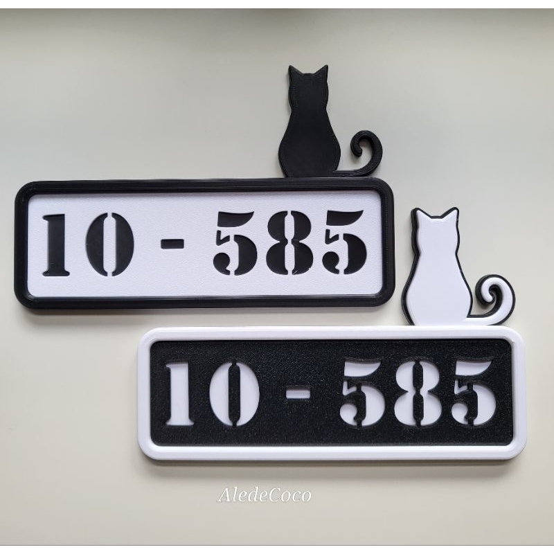 SG Customised 3D Print Unit number plate Cat design wall deco | Shopee ...