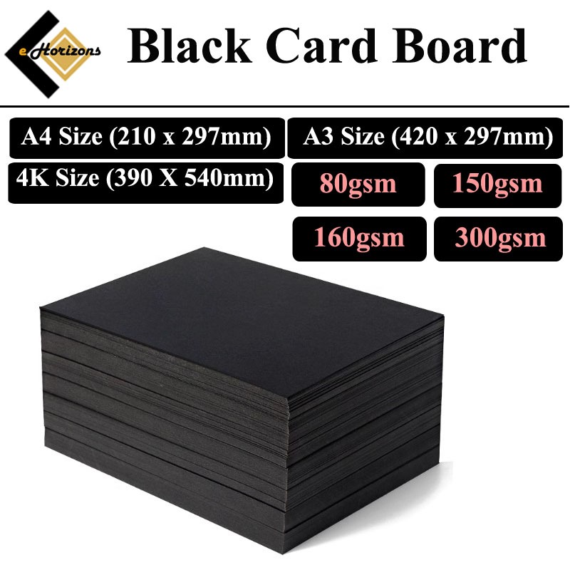 A4/A3 160gsm/300gsm Black Color Paper Black Cardboard Drawing Paper