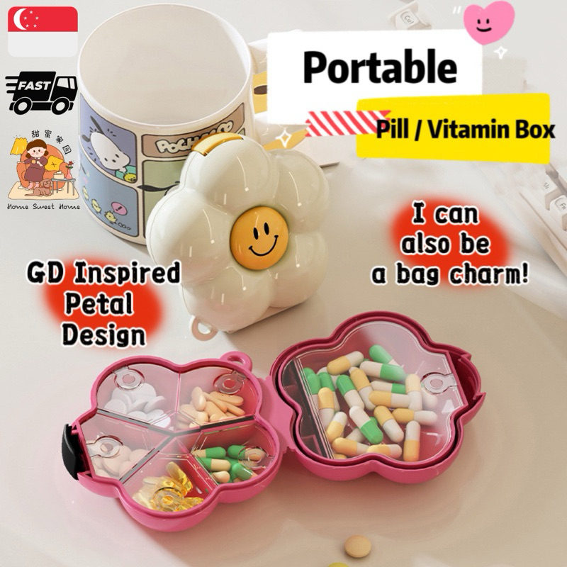 [SG] Portable Medicine Pill Case Box 7 Days AM PM Weekly Travel Pillbox ...
