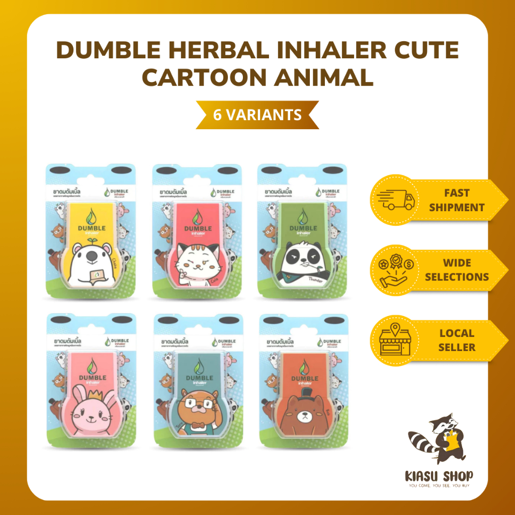 Dumble Herbal Inhaler Cute Cartoon Animal - Double Hole, Refreshing ...