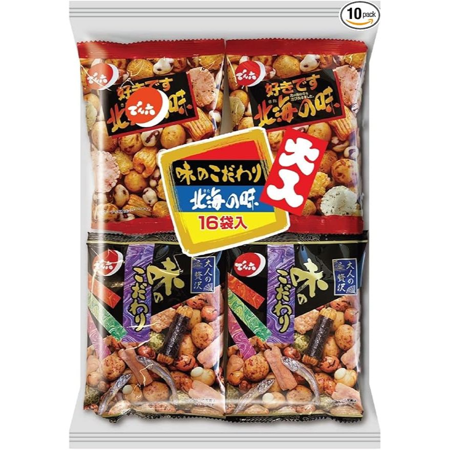 Denroku Large Peanut snacks Rice crackers16-pack pair pack 20g x 16 ...