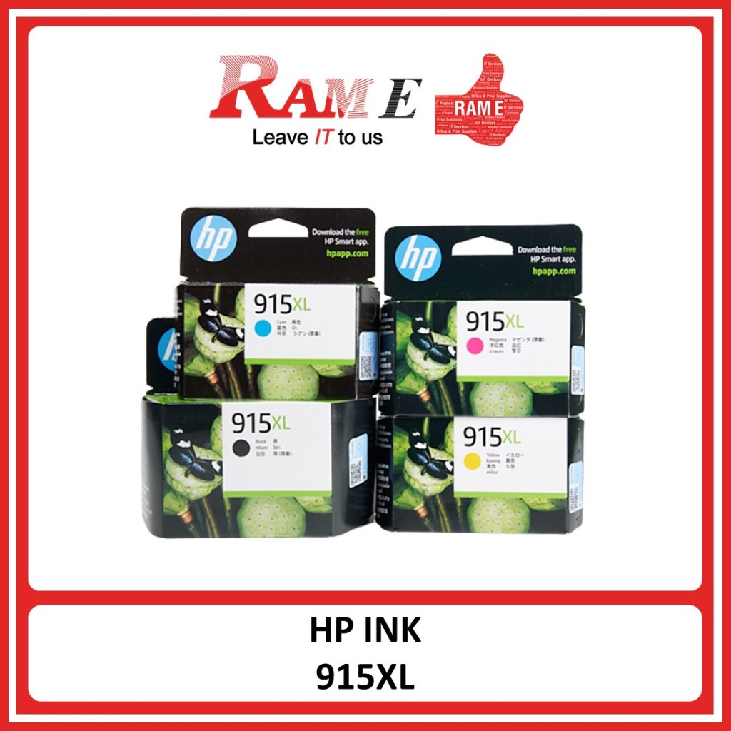 [ORIGINAL] HP 915XL Black Cyan Magenta Yellow Ink Cartridge | Shopee ...