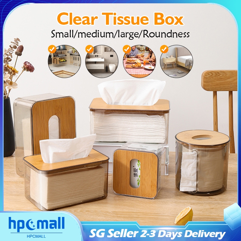 【SG Stock】Tissue Box/Tissue Holder Transparent Tissue Box For Bathroom ...