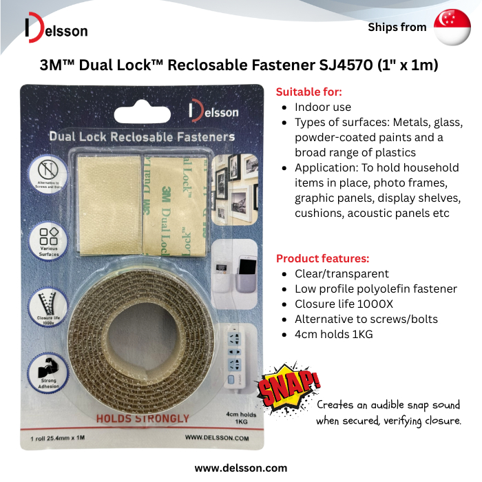 3M Dual Lock Reclosable Fasteners SJ4570, Clear, Low Profile | Shopee ...