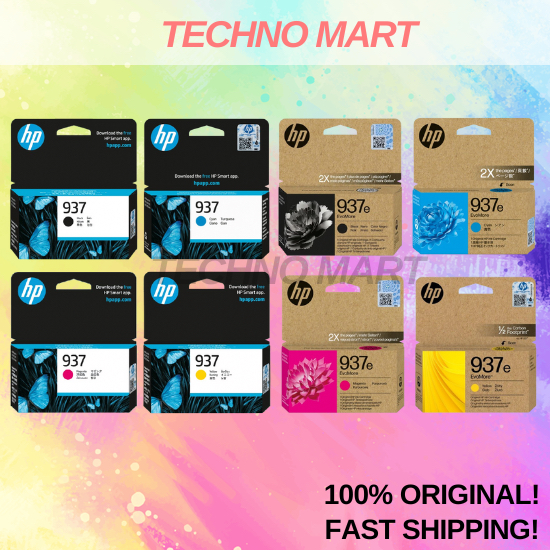 HP 937 937e Black Cyan Magenta Yellow Ink Cartridge for HP OfficeJet ...