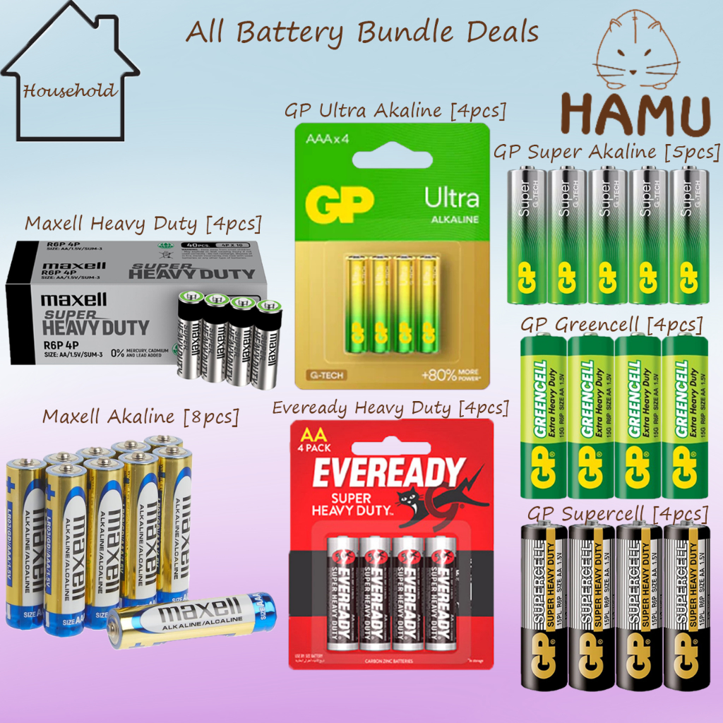 |🐹Bundle Deals🐹| All Battery [ Eveready / Maxell / GP / Greencell ...