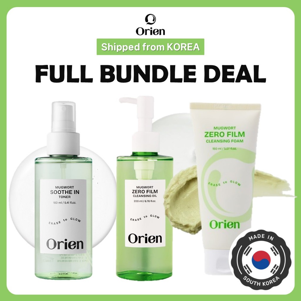 Orien Mugwort Soothe In Toner 160ml/Mugwort Zero Film Cleansing Foam 150ml/Mugwort Zero Film